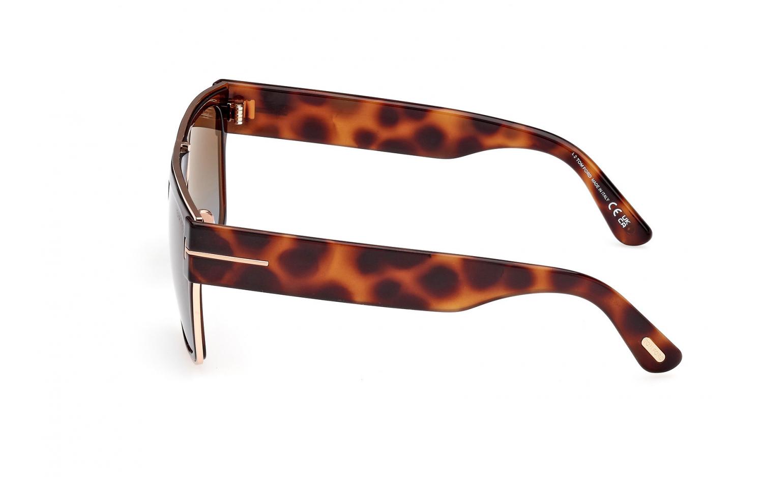 Tom Ford Edwin FT1073 48F Sunglasses Brown / Havana Square Frame, Brown Lenses Tom Ford NEW Tom Ford FT1073 Edwin Sunglasses in Havana  main image 3