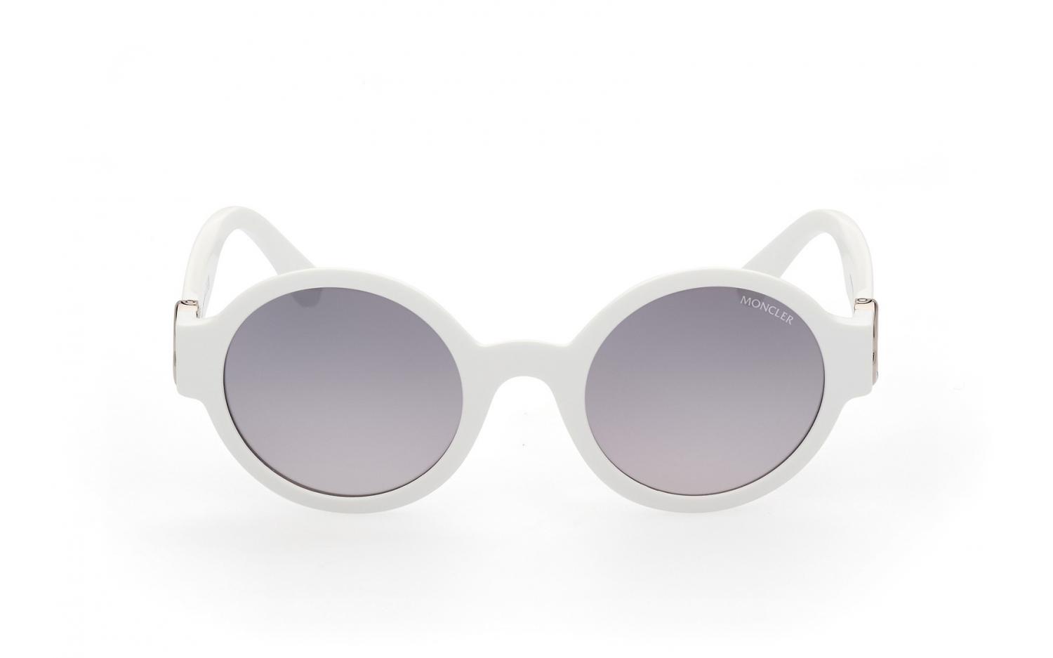 Moncler Atriom Round Sunglasses ML0243 21C White 51mm Sunglasses Moncler ML 0243 Atriom 01A Shiny Blac, Gunmetal  main image 3