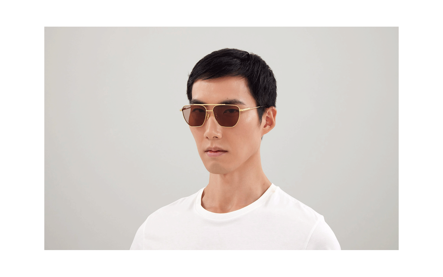 Bottega Veneta BV1236S 002 Aviator Sunglasses - Gold\\Brown Bottega Veneta Eyewear Men main image 2
