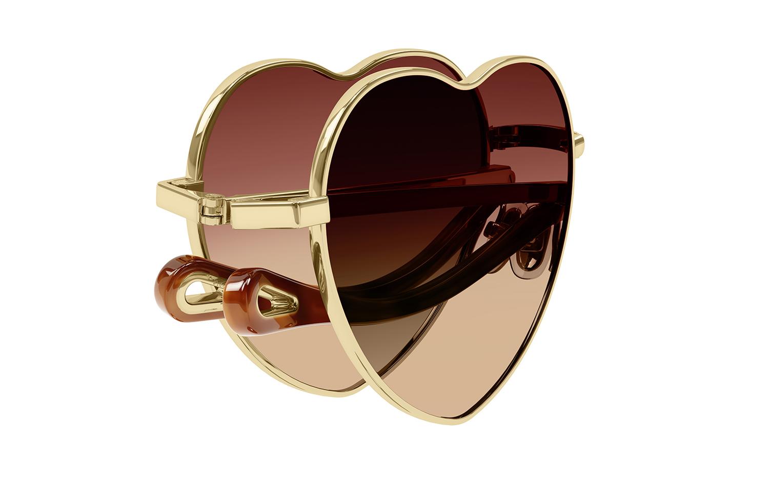 サングラス Chloe Chloe - CH0071S - 003 (CH0071S 003 GOLD GOLD RED) Chloe Milane CH0071S 003 Folding Sunglasses - US