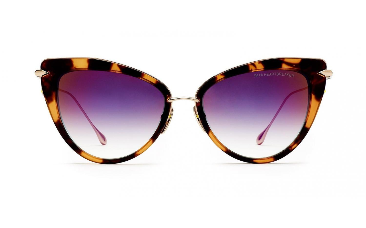 Dita Heartbreaker Plated Gold / Tortoise frame Cateye 56 Mm Purple Lens DITA Heartbreaker 22027-B-TRT-GLD-56 Prescription Sunglasses  main image 2