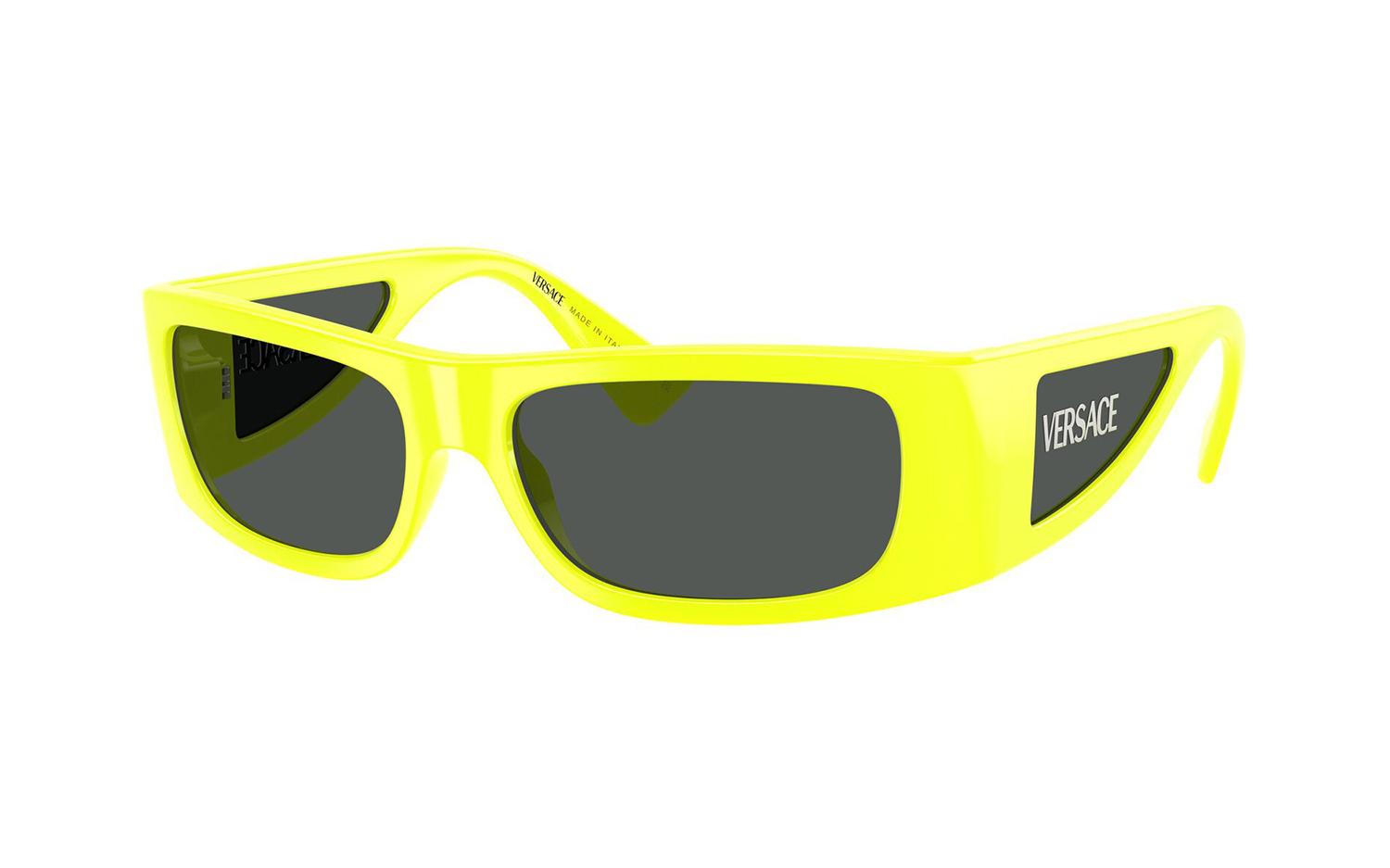 NEW Versace VE4482 544987 Yellow Fluo Dark Grey Rectangular Unisex Sunglasses Versace VE4482 544987: Buy Online | Visionet main image 2