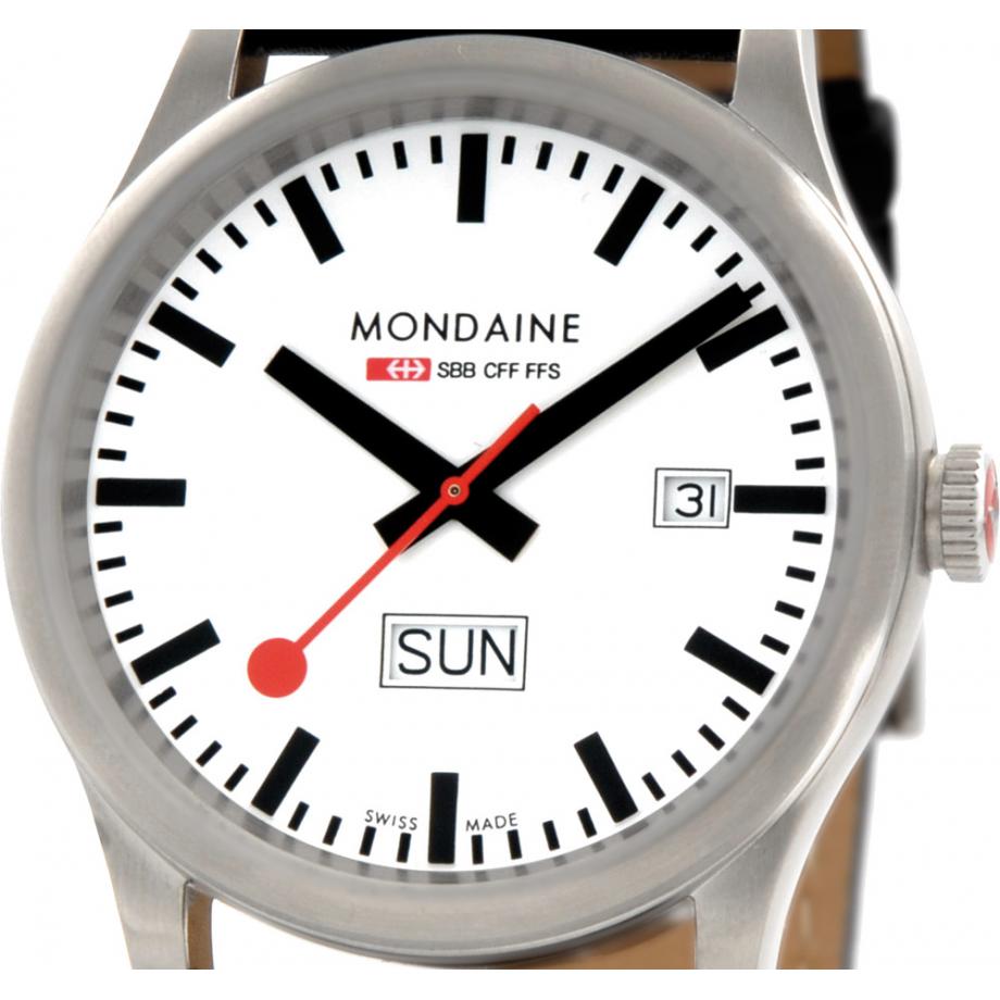 7-4583 MONDAINE A667.30308 クォーツホワイト/ブラック Mondaine Sport Day Date Men's Watch Model: A667.30308.19SBB